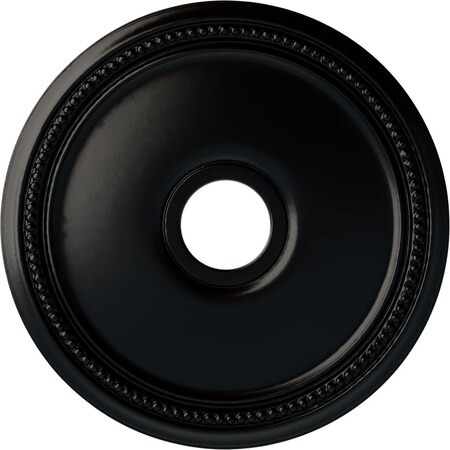 Diane Ceiling Medallion (Fits Canopies up to 5 3/8"), 18"OD x 3 5/8"ID x 1 1/8"P, Jet Black